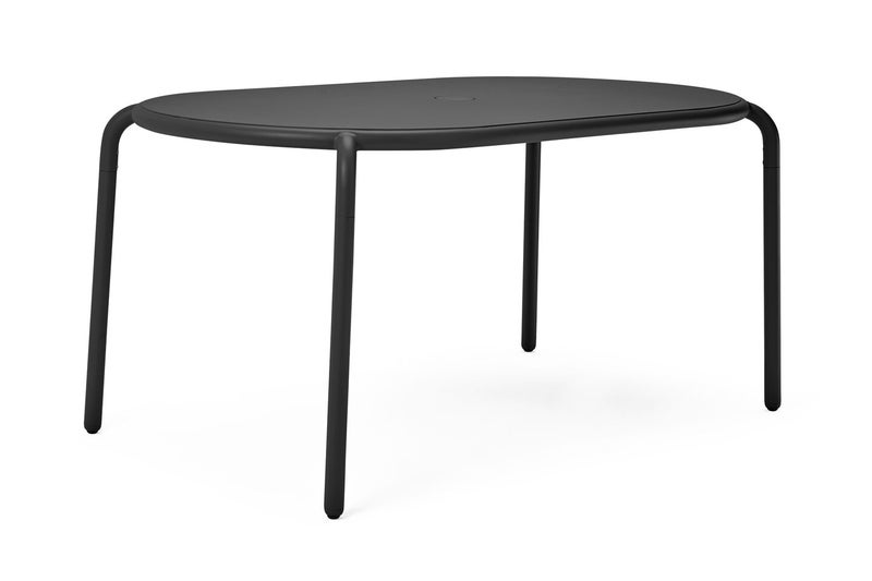 Fatboy Toni Tablo 8-Seat Dining Table | Stackable | Adjustable feet | Lightweight | All-weather resistant | UV-resistant | Outdoor proof | Fabric: Aluminum | 220 x 99 x 76 cm - Anthracite - Image 1